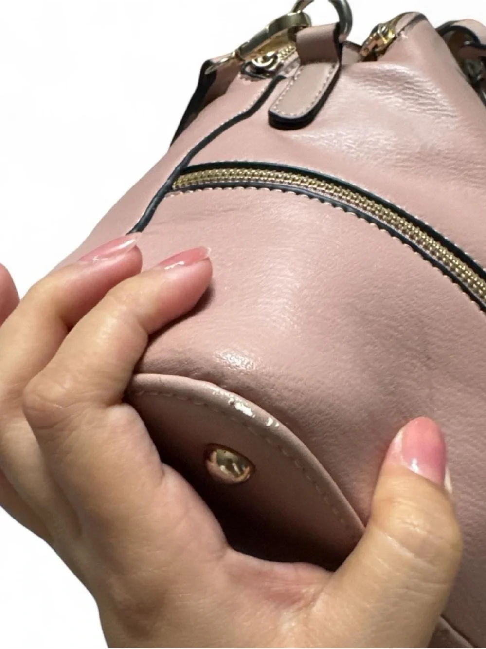 Michael Kors Blush Pink Dome Satchel with Gold Hardware